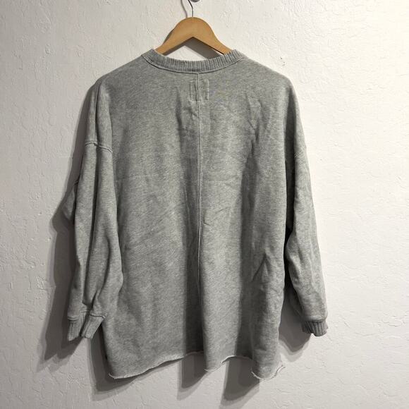Aerie Sweatshirt XS Crewneck Cotton French Terry Lounge Gray Relaxed Cozy - Picture 2 of 8